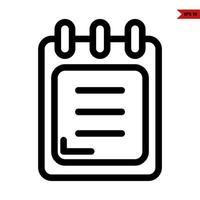 notes paper line icon vector