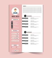 modern Minimalist cv template with Vector Design