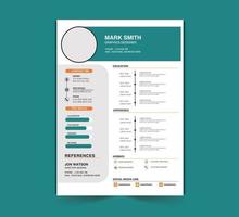 modern Minimalist cv template with Vector Design