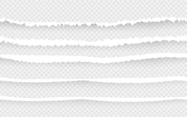 Vector illustration white torn paper. Template background. Torn paper set of vector illustration.