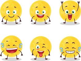 Cartoon character of yellow moon with smile expression vector