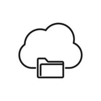 Editable Icon of Cloud Computing Folder Connection, Vector illustration isolated on white background. using for Presentation, website or mobile app