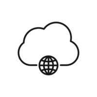 Editable Icon of Cloud Computing, Vector illustration isolated on white background. using for Presentation, website or mobile app