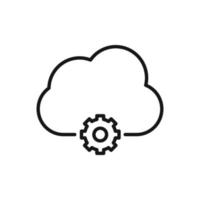 Editable Icon of Cloud Computing Settings, Vector illustration isolated on white background. using for Presentation, website or mobile app