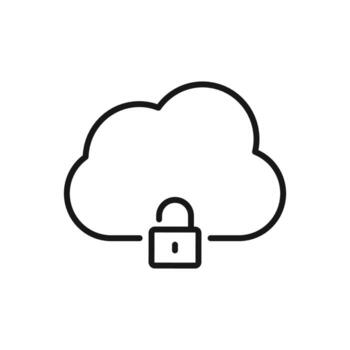 editable icono de nube informática proteccion, vector ilustración aislado en blanco antecedentes. utilizando para presentación, sitio web o móvil aplicación