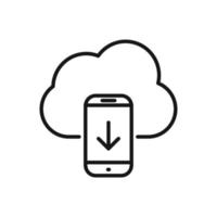 Editable Icon of Cloud Computing to Smartphone, Vector illustration isolated on white background. using for Presentation, website or mobile app