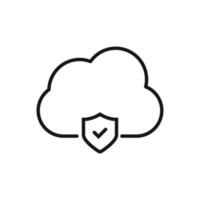 Editable Icon of Cloud Computing Protection, Vector illustration isolated on white background. using for Presentation, website or mobile app