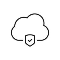 Editable Icon of Cloud Computing Protection, Vector illustration isolated on white background. using for Presentation, website or mobile app