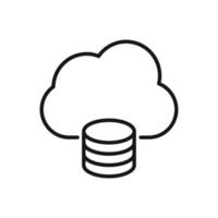 Editable Icon of Cloud Computing Database Connection, Vector illustration isolated on white background. using for Presentation, website or mobile app