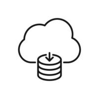 Editable Icon of Cloud Computing Download to server, Vector illustration isolated on white background. using for Presentation, website or mobile app