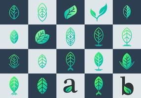 Set of creative lleaf logo vector template. Modern and futuristic concept.