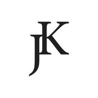 letter jk simple linked logo vector