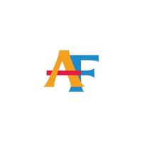 letter af colorful linked font simple mosaic logo vector