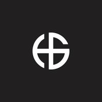 letter hg abstract circle geometric line logo vector