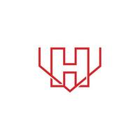 letter hv simple linked thin line logo vector
