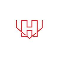 letter hv simple linked thin line logo vector