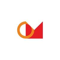 letter cm simple colorful geometric logo vector