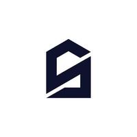 letter s roof home shape simple geometric logo vector