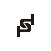 letter p s d simple geometric linked logo vector