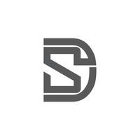 letter ds simple geometric linear logo vector