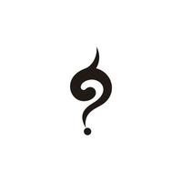 ask question symbol spiral curves loop logo vector