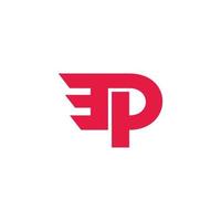 vector of letter pe simple geometric motion logo