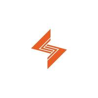 letter s stripes thunder flash logo vector
