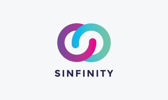 Infinity circle chain logo vector link connection technology