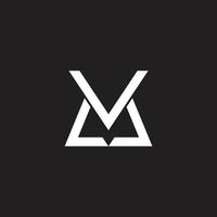 abstract letter mv geometric line simple logo vector