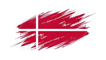 Flag of Denmark with Brush Style and Halftone Effect. Danish Flag Background with Grunge Concept vector