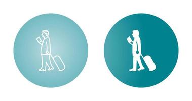 Walking with Luggage Vector Icon