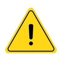 Caution alert exclamation sign. Warning, danger exclamation mark yellow triangle hazard sign vector