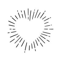 Heart shape burst. Hand drawn sketch vector