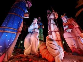 Spain's largest nativity scene in Alicante at night photo