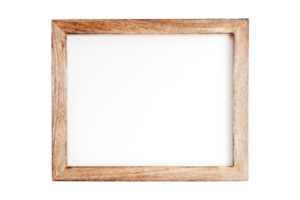 Brown wooden frame mockup isolated on a transparent background png