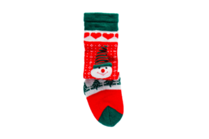 Red christmas sock isolated on a transparent background png