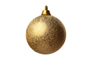 Gold christmas ball isolated on a transparent background png