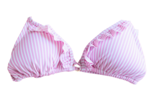 Pink stripe swimwear top isolated on a transparent background png