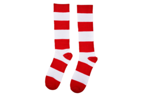 rojo raya calcetines aislado en un transparente antecedentes png