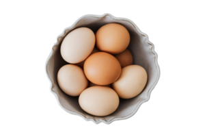 Eier im ein Schüssel isoliert auf ein transparent Hintergrund png