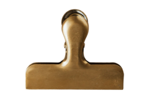 Golden clip isolated on a transparent background png