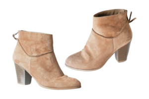 Beige Stiefel Schuhe isoliert auf ein transparent Hintergrund png