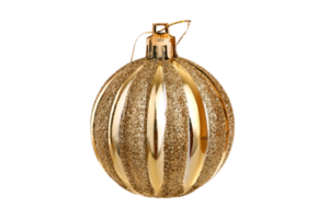 Gold christmas ball isolated on a transparent background png