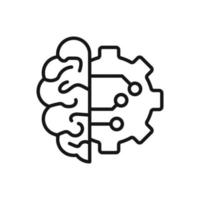 Editable Icon of Artificial Intelligence, Vector illustration isolated on white background. using for Presentation, website or mobile app