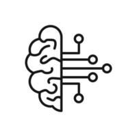 Editable Icon of Artificial Intelligence, Vector illustration isolated on white background. using for Presentation, website or mobile app