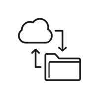 Editable Icon of Cloud Computing Folder, Vector illustration isolated on white background. using for Presentation, website or mobile app