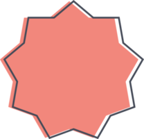 Colored round banner in flat style png
