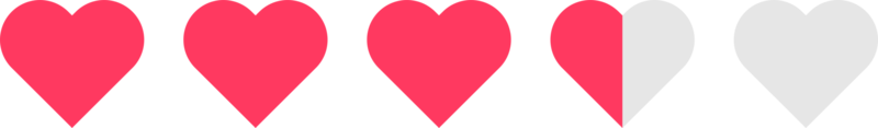Heart rating review icon png
