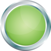 Button with metallic border in realistic style png