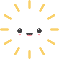 Cartoon sun icon with facial expression png